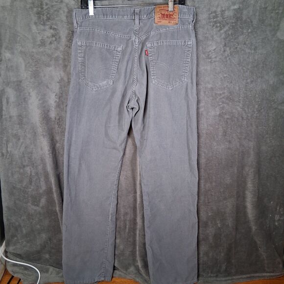 Vtg Y2K Levis 505 Corduroy Pants Straight Leg Mens 34x32 Inseam 32.5 Grey - Picture 2 of 7